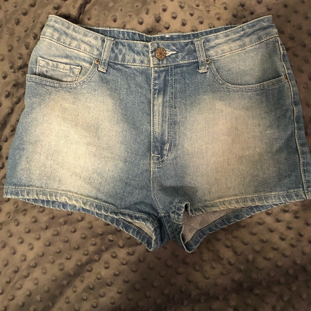 High waisted denim shorts